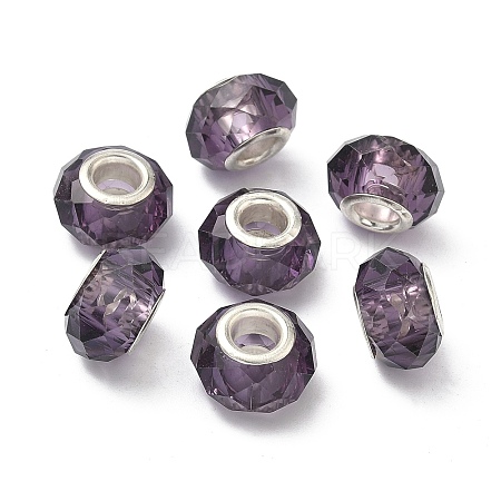 Handmade Glass European Beads X-GPDL25Y-07-1