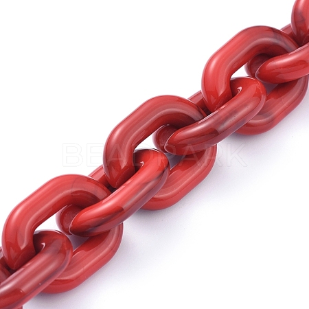 Transparent Acrylic Handmade Cable Chain AJEW-JB00542-07-1