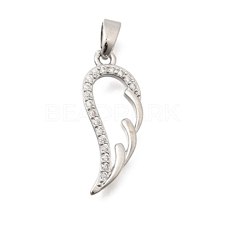Brass Clear Cubic Zirconia Pendants KK-B187-08P-1