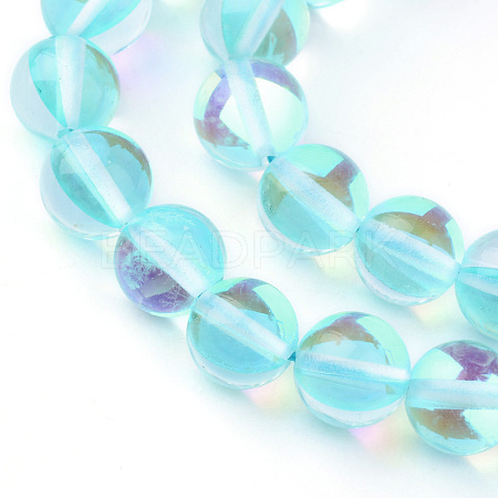 Synthetic Moonstone Beads Strands G-R375-6mm-B04-1