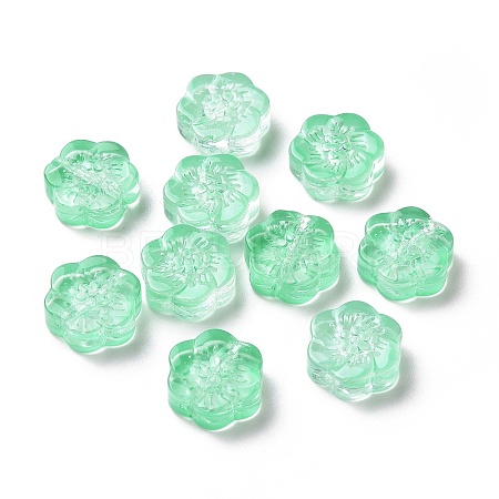 Transparent Spray Painted Glass Beads GLAA-I050-02C-1