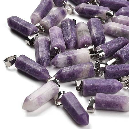 Natural Lepidolite Pendants G-Z067-07P-15-1