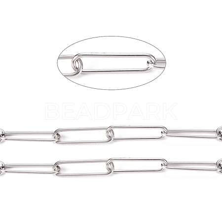 Tarnish Resistant 304 Stainless Steel Paperclip Chains CHS-L022-02C-1