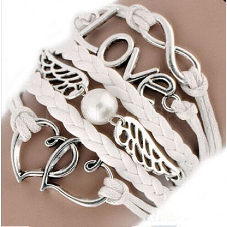 Suede & Imitation Leather Cord Knitted Multi-strand Bracelets WGD6FE3-28-1