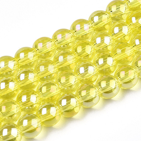Electroplate Transparent Glass Beads Strands GLAA-T032-T6mm-AB12-1