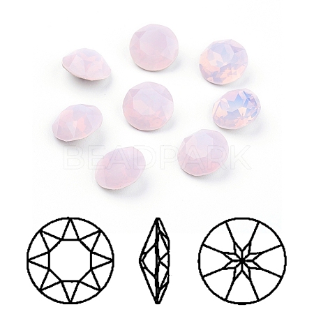 Pointed Back & Back Plated K9 Glass Rhinestone Cabochons X-RGLA-J012-10mm-395-1