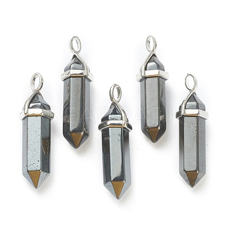 Synthetic Non-magnetic Hematite Pointed Pendants G-M378-01P-A16-1