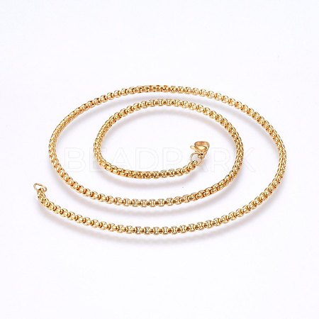 304 Stainless Steel Box Chain Necklaces NJEW-F227-09G-06-1