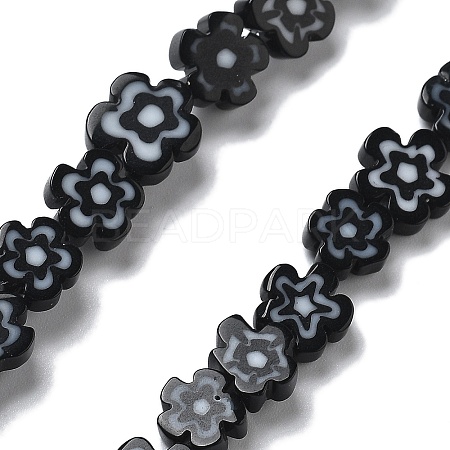Handmade Millefiori Lampwork Beads Strands LAMP-F035-09H-1