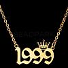 Crown Birth Year 201 Stainless Steel Pendant Necklaces for Women FS-WG4E8F2-20-1