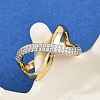 Brass Micro Pave Cubic Zirconia Cuff Rings RJEW-D326-03G-3