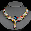 Twist Zinc Alloy Rhinestone & Glass Pendant Necklaces & Stud Dangle Earrings Sets FS-WGA0BF7-02-2