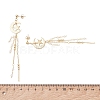 304 Stainless Steel & Brass Dangle Stud Earrings EJEW-TA00807-5