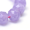 Faceted Rondelle Dyed Natural White Jade Bead Strands X-G-R343-6x8-03-4