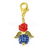 Angel & Rose Resin & Glass Pendant Decoration HJEW-MZ00090-4