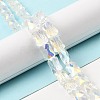 AB Color Plated Transparent Glass Beads Strands EGLA-P051-06A-A09-5