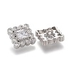 Brass Micro Pave Clear Cubic Zirconia Shank Buttons KK-H738-16P-2