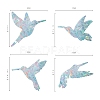 Custom Hummingbird Shape Waterproof PVC Laser Adhesive Stickers DIY-WH0256-001-3