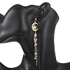 304 Stainless Steel & Brass Dangle Stud Earrings EJEW-TA00807-2
