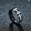 Valentine's Day Gifts Titanium Steel Cubic Zirconia Couple Rings For Men RJEW-BB16425-7-5