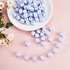 20Pcs Blue Cube Letter Silicone Beads 12x12x12mm Square Dice Alphabet Beads with 2mm Hole Spacer Loose Letter Beads for Bracelet Necklace Jewelry Making JX434H-1