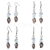 Spiral Shell & Natural Gemstone Dangle Earrings for Women EJEW-JE05813-1