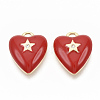 Brass Micro Pave Clear Cubic Zirconia Charms KK-T051-13G-NF-1