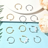 20Pcs 2 Colors 304 Stainless Steel Cuff Rings RJEW-SC0001-35-5