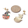 Halloween Pumpkin Alloy Enamel Dangle Stud Earrings EJEW-JE05248-2