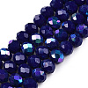 Electroplate Opaque Solid Color Glass Beads Strands EGLA-A044-P6mm-L07-1
