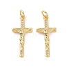 Rack Plating Brass Micro Pave Cubic Zirconia Pendants KK-C008-37G-2