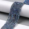 Electroplate Transparent Glass Beads Strands GLAA-H021-01A-FR05-3