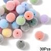 30Pcs Flocky Opaque Acrylic Beads OACR-YW0004-38C-1