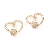 Brass Micro Pave Clear Cubic Zirconia Screw Carabiner Lock Charms KK-F814-31G-1
