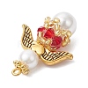 Pearlized Glass Pearl & Glass Pendants PALLOY-MZ00978-03-4