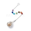 Chakra Natural & Synthetic Mixed Gemstone Teardrop Dowsing Pendulums PALLOY-JF01883-02-1