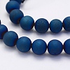 Electroplate Natural Druzy Agate Beads Strands X-G-G708-6mm-03-3