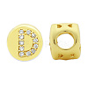 Brass Micro Pave Clear Cubic Zirconia Beads KK-T030-LA843-DX3-2