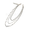 304 Stainless Steel Triple Layer Chains for Jeans Pants AJEW-E049-08P-1