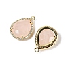 Natural Rose Quartz Faceted Teardrop Pendants G-I382-01G-06-2