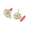 Rack Plating Golden Alloy with Rhinestone Stud Earring Findings EJEW-B036-02G-11-2