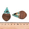 Transparent Resin and Walnut Wood Pendants RESI-T057-06J-4