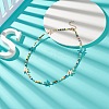 Colorful Synthetic Turquoise Starfish & Shell Pearl & Glass Seed Beaded Necklace for Women NJEW-TA00044-2