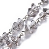 Handmade Faceted Electroplate Glass Beaded Chains AJEW-JB00483-05-1