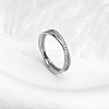 304 Stainless Steel Micro Pave Clear Cubic Zirconia Finger Rings for Women FS-WG1B662-07-1