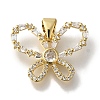 Butterfly Rack Plating Brass Clear Cubic Zirconia Pendants KK-U019-31G-1