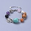 Mixed Gemstone Beads Bracelets BJEW-JB04231-02-1