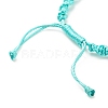 Waxed Polyester Cord Braided Wave Cord Bracelet with 304 Stainless Steel Beads BJEW-JB08254-5