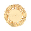 Flower Brass Cuff Ring Components KK-G551-04G-2