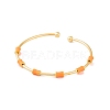 Brass Resin Bamboo Stick Open Cuff Bangles for Women BJEW-S147-02G-2